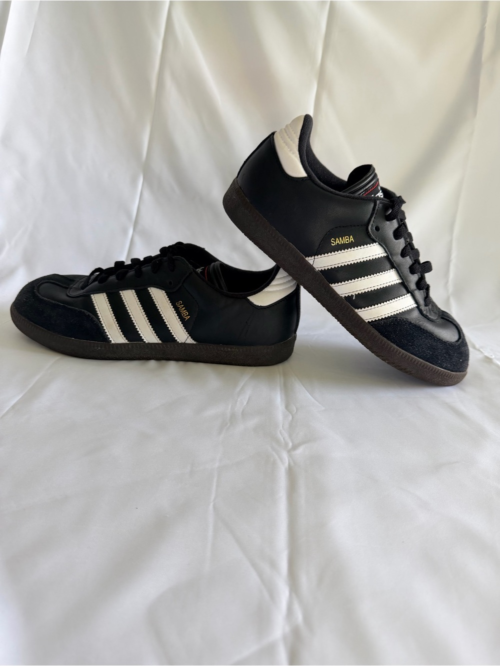 Adidas Samba Classic Black with White Stripes Leather Sneakers 5 1/2